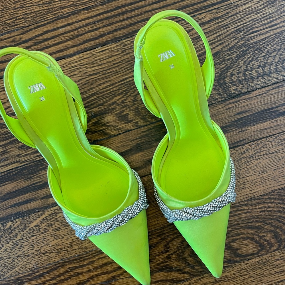 Zara Electric Green Heels